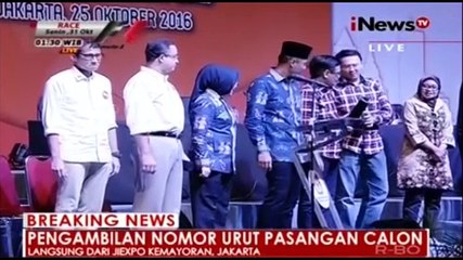 Pengambilan Nomor Urut Cagub-Cawagub Pilkada DKI 2017
