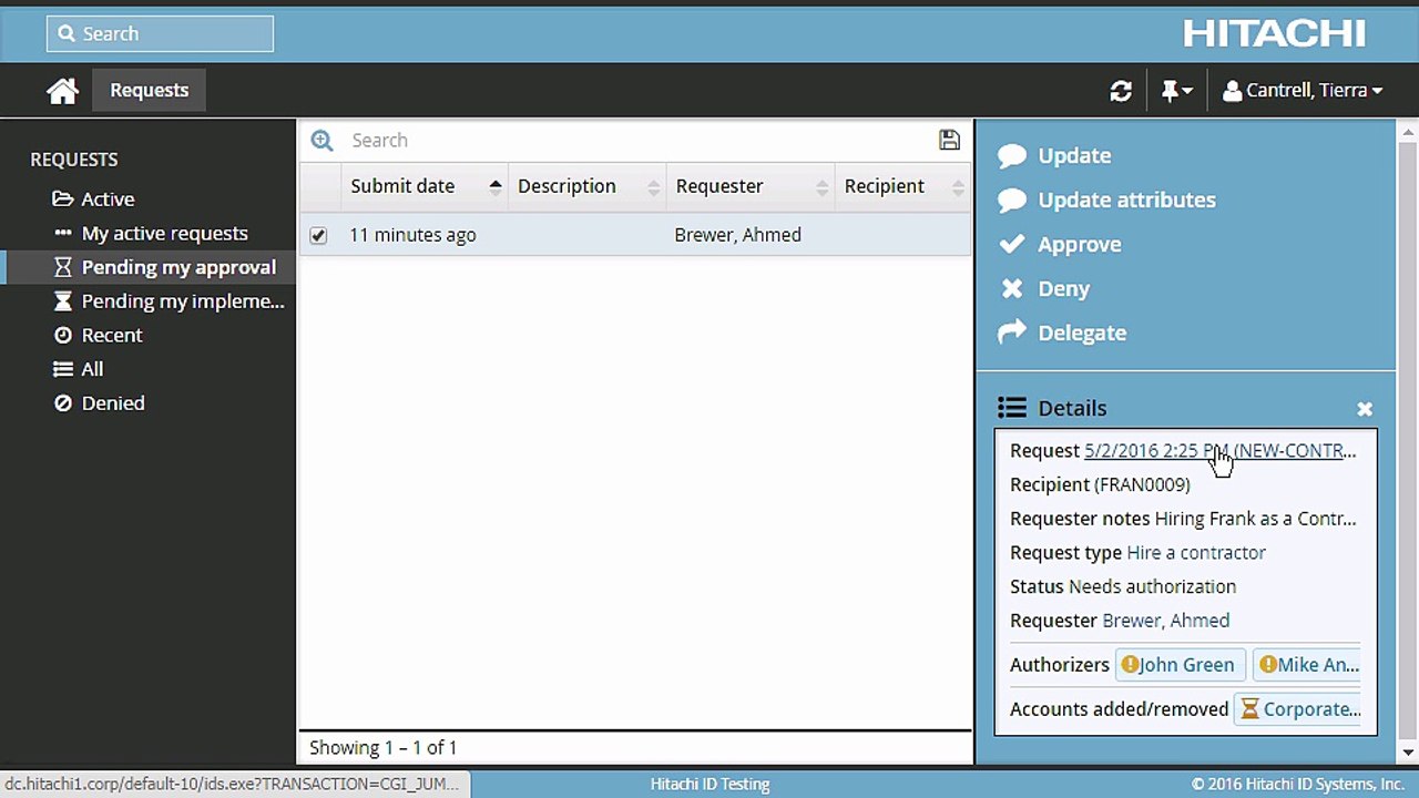 Hitachi ID Identity Manager 10.0 - Authorization process using web approval