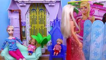 BARBIE RUINS CHRISTMAS 24 Days of Barbie Advent Calendar + Frozen Elsa Kids Babysitting