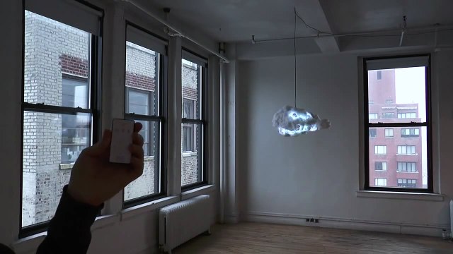Interactive lamp and speaker system - The Cloud by Richard Clarkson Studio