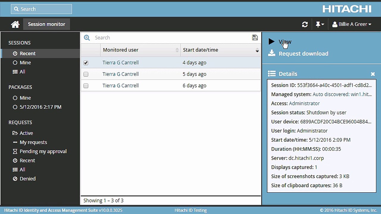 Hitachi ID Privileged Access Manager 10.0 - Request, approve, and playback recorded session