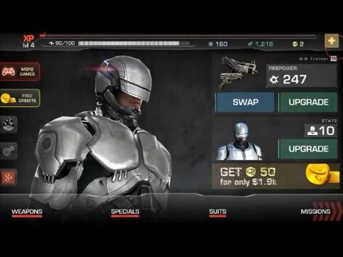 لعبة روبوكوب للاندرويد كيفية تطوير الاسلحة والدروع في اللعبة - RoboCop game how to develop your armors and weapons