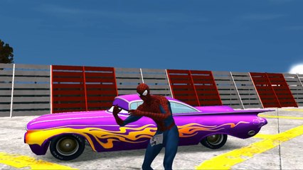 Spiderman et Cars de Cars 2 font la course à laéroport | Comptines pour enfant