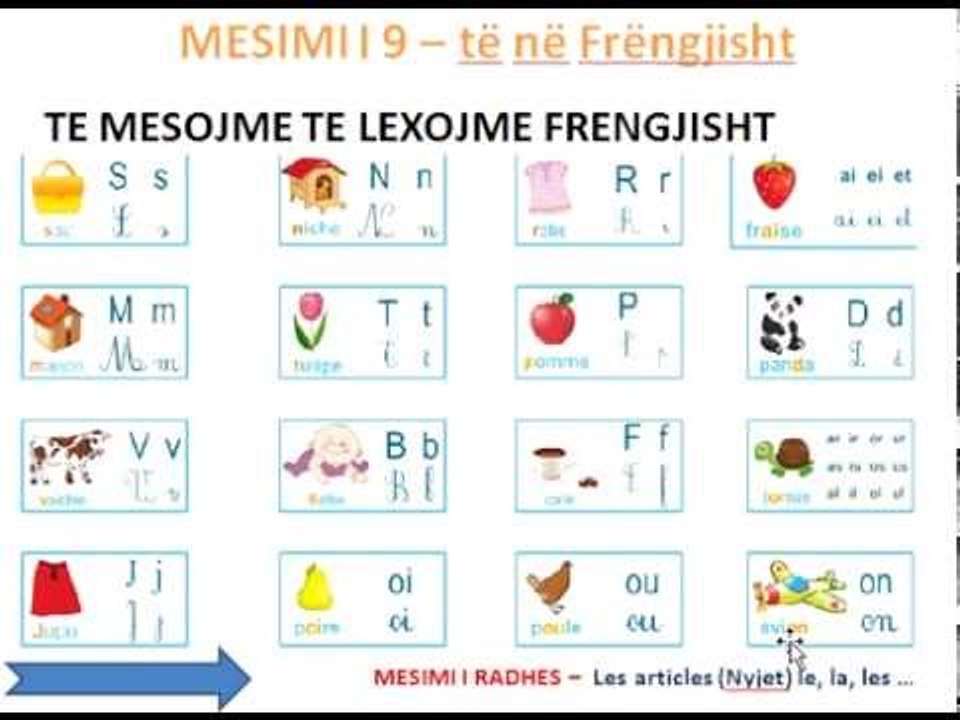 TE MESOJME TE LEXOJME FRENGJISHT -  MESIMI 9