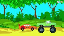 Сoches de carreras y Сamión de bomberos - Carros Para Niños - Dibujos animados de Coches