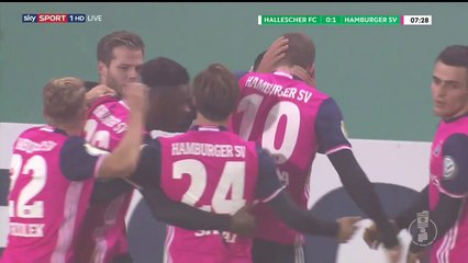 Bobby Wood Goal HD - Hallescher 0-1 Hamburger SV - 25-10-2016