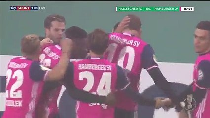 Bobby Wood Goal HD - Hallescher 0-1 Hamburger SV - 25-10-2016