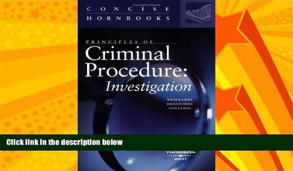 Video herunterladen: Books to Read  Principles of Criminal Procedure:  Investigation (Concise Hornbooks)  Best Seller