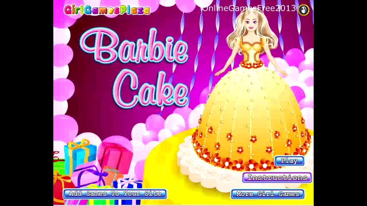 barbie game cake
