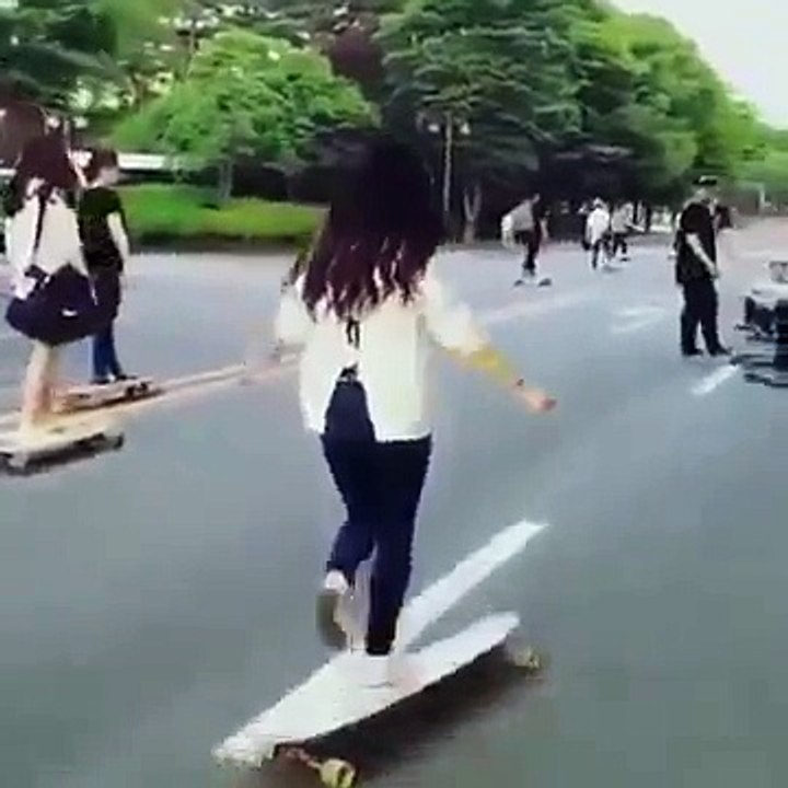 Dope Korean Longboard Girl