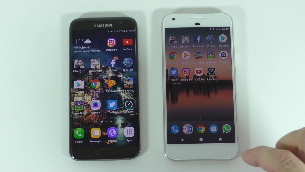 Google Pixel XL VS Samsung Galaxy S7 Edge - Speed Test