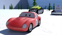 Chasse neige Monster, Trucks & Spid la voiture de course | Dessins animés pour enfants 3D