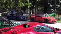 Supercars Leaving Car Meet Making Some Noise - Aventador SV, 650S, GT3 RS & More!