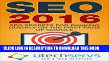 [PDF] SEO 2016: SEO Secrets For Ranking On The First Page Of Google (SEO Marketing, SEO 2016, SEO,