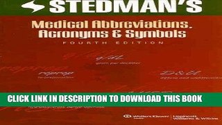 Read Now Stedman s Medical Abbreviations, Acronyms and Symbols (Stedman s Abbreviations,