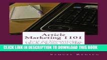 [PDF] Article Marketing 1101: Easy to Understand Tips and Tactics with SEO, eBooks, Blogs and UAW