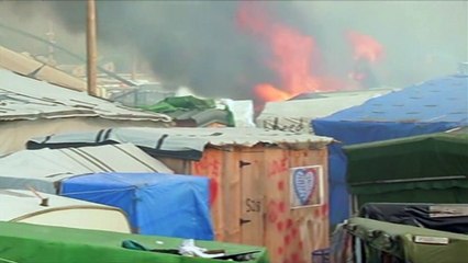Calais 'Jungle' camp tents set ablaze