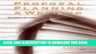[New] Ebook Proposal Planning and Writing (2nd Edition) Free Online