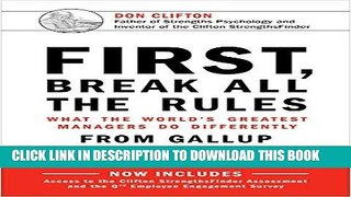 [Free Read] First, Break All The Rules: What the World s Greatest Managers Do Differently Full