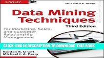 [PDF] Data Mining Techniques: For Marketing, Sales, and Customer Relationship Management Popular
