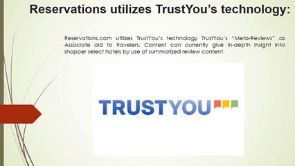 Reservations.com integrates with TrustYou