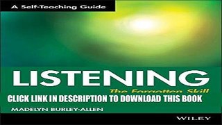 [PDF] Listening: The Forgotten Skill: A Self-Teaching Guide Download online