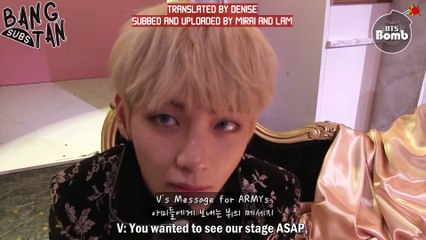 [ENG] 161026 BOMB: V's message to A.R.M.Y