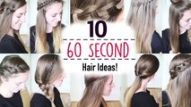 Ten 60 Second Heatless Hairstyles 1 Minute Hairstyles Quick Hairstyles