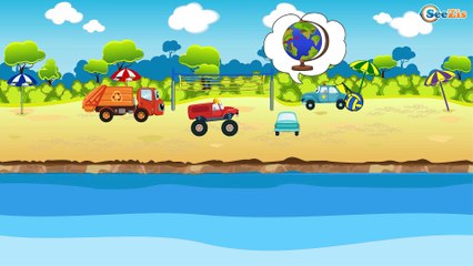 Cars Cartoons for children - The Orange Racing Car Adventures - Race in the City