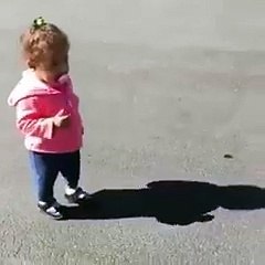 Little baby Doll get afraid of her own shadow ADORABLE