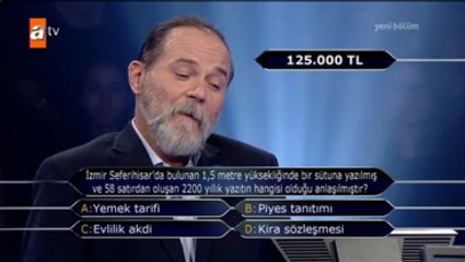 İzmir Seferihisar, Kim Milyoner Olmak İster'de Soru Oldu