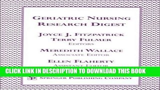 [READ] EBOOK Geriatric Nursing Research Digest ONLINE COLLECTION