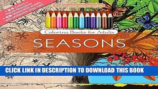 Best Seller Seasons Adult Coloring Book Set With Colored Pencils And Pencil Sharpener Included: