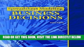[READ] EBOOK Spreadsheet Modeling for Business Decisions Text BEST COLLECTION