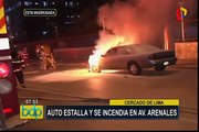 Cercado de Lima: auto se incendia en plena avenida Arenales