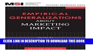 Ebook Empirical Generalizations about Marketing Impact (Relevant Knowledge Series) Free Read