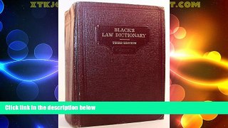 Big Deals  Black s Law Dictionary Third Edition  Full Read Best Seller