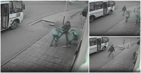 Agressor de mulher recebe dose de karma instantâneo de herói que sai de autocarro para fazer justiça