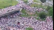 Muestran tomas aéreas de la multitudinaria marcha en la autopista Francisco Fajardo