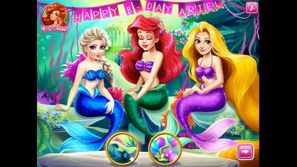 Disney Princess Ariels Birthday Party Mermaids Elsa And Rapunzel Underwater Party And Dress Up Game