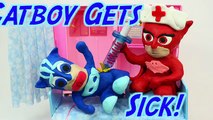 PJ Masks IRL Play Doh Animation Catboy Gets Sick Needs Shot Superheroes In Real Life Owlette Doctor