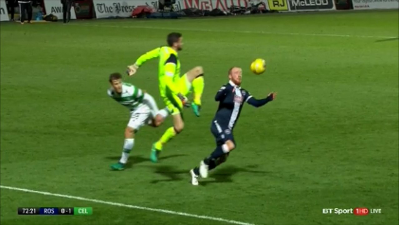 Keeper Craig Gordon Crazy Flying Knee Tackle vs Ross County!