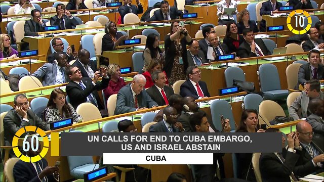 In 60 Seconds: UN Calls for End to Cuba Embargo, US and Israel Abstain
