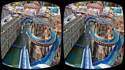 VR Roller Coaster 3D VIDEO VR Water Slide - Real Life 4K Video VR 3D SBS GER