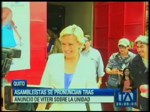 Asambleístas se pronuncian sobre el anuncio de Viteri sobre La Unidad