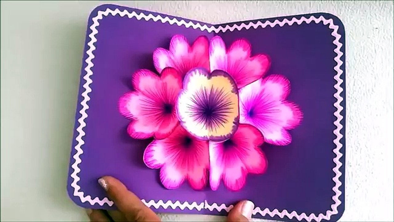 DIY 3D flower POP UP card - video Dailymotion