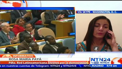 Pdta. de la Red Latinoamericana de Jóvenes por la Democracia analiza la abstención de EE.UU. en la ONU sobre embargo