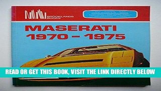 [READ] EBOOK Maserati 1970-75 (Brooklands Books Road Tests Series) BEST COLLECTION
