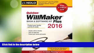 Big Deals  Quicken Willmaker Plus 2016 Edition: Book   Software Kit  Full Read Best Seller