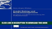 [PDF] Credit Rating Und Risikomanagement : Vergleich Und Weiterentwicklung Der Analysekonzepte